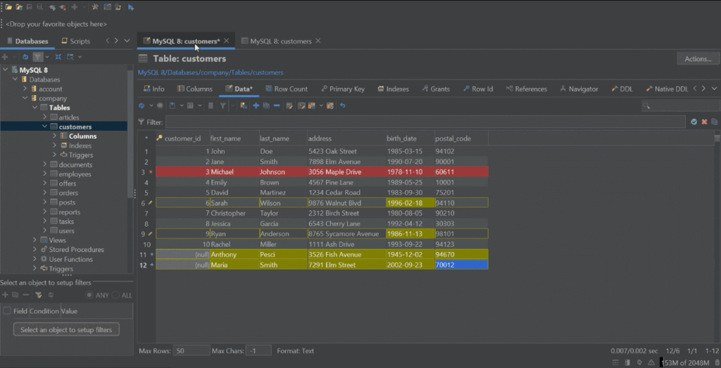 Enabling the Compare Data feature